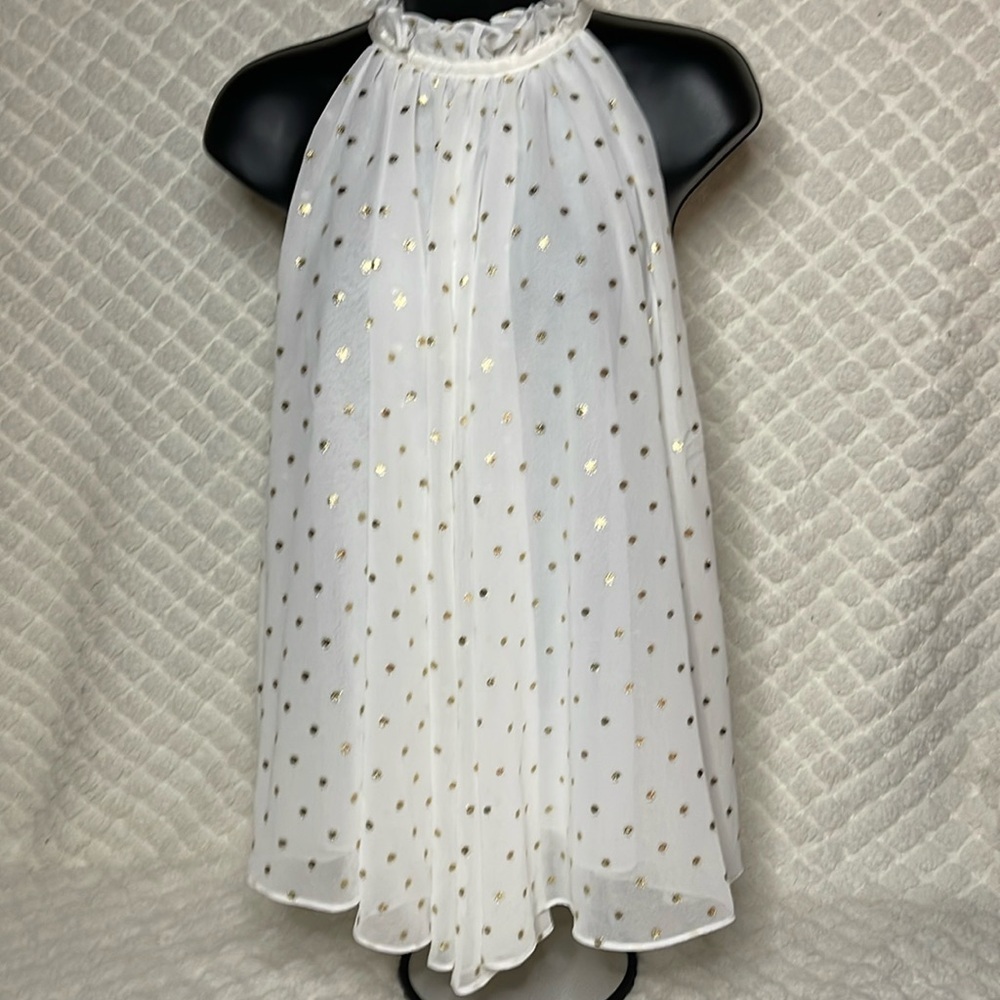 Gibson & Latimer Top Brick Size S WHITE/GOLD POLKA DOT